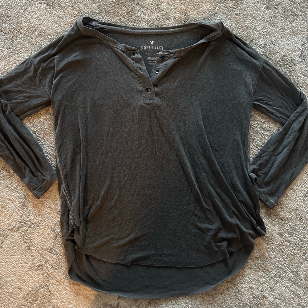 American Eagle Soft And Sexy Henley T Shirt